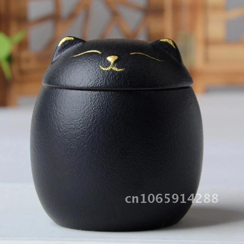 170ml Urn urn Pet Ashes Cat Shape Memorial Cremation for Decorative Urns Cat Funeral Dog urn for Black Urns-Handcrafted