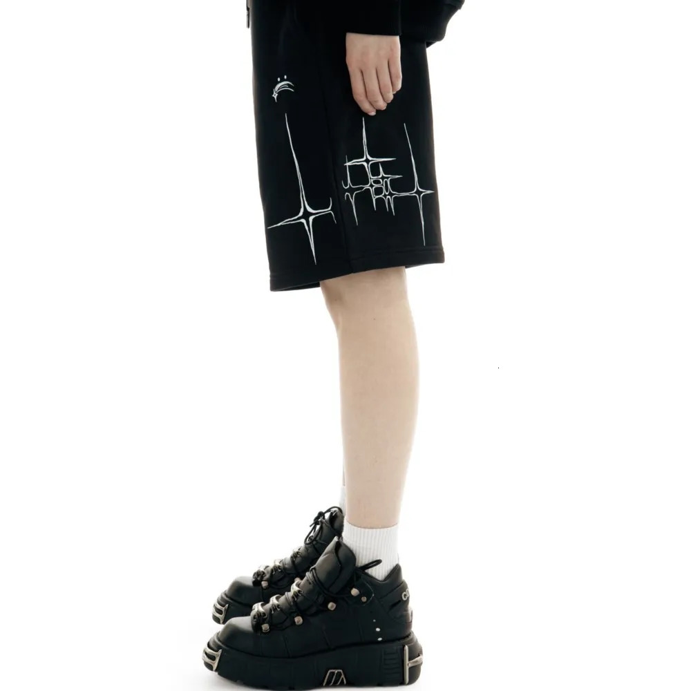 Harajuku Street Mens Shorts Lyrics Graphics Printed Oversized Jorts Baggy Y2k Unisex Korean Fashion Gothic 250304