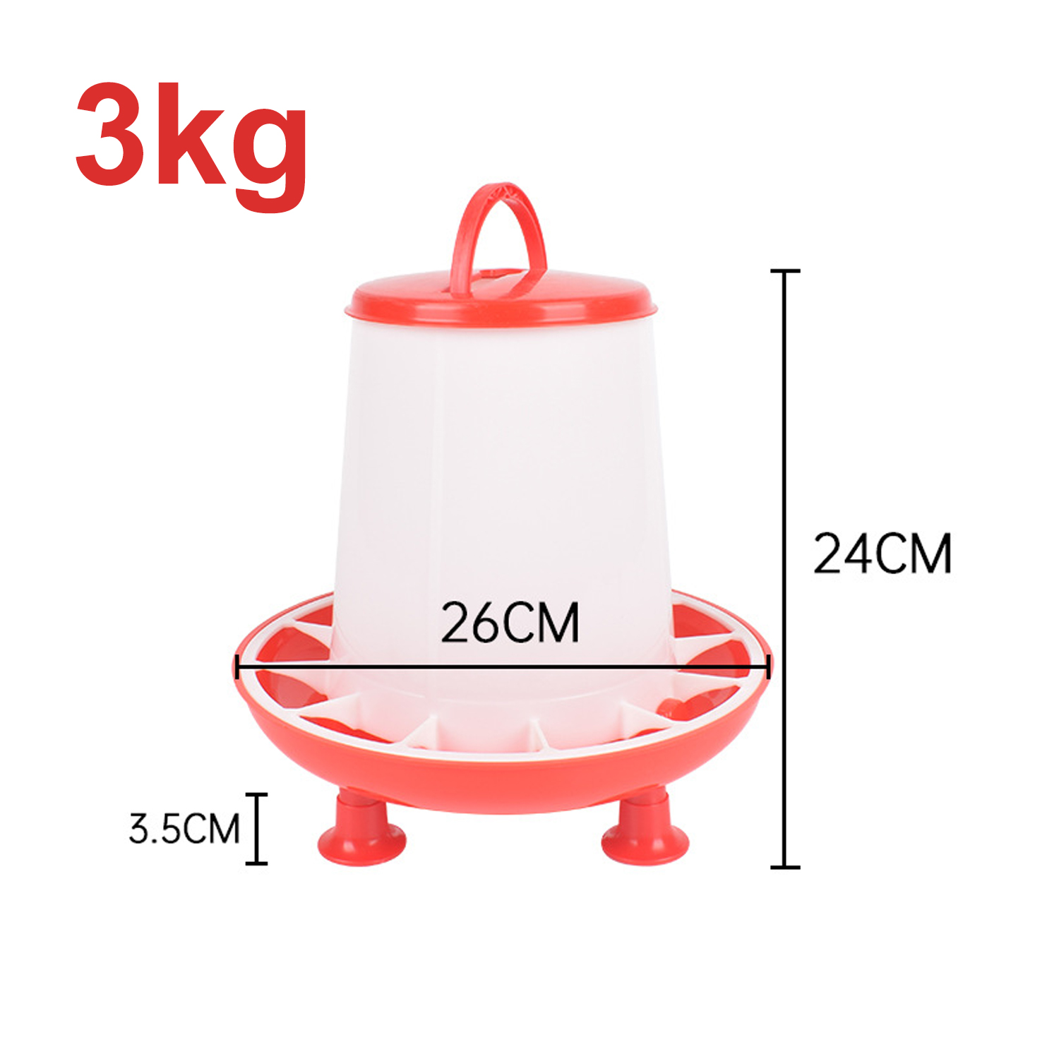 3L/1.5kg/3kg Poultry Drinking Feeding Bucket With Stander Feeder Drinker Chicken Coop Water Supply Quail Turkey Feeding Supplies