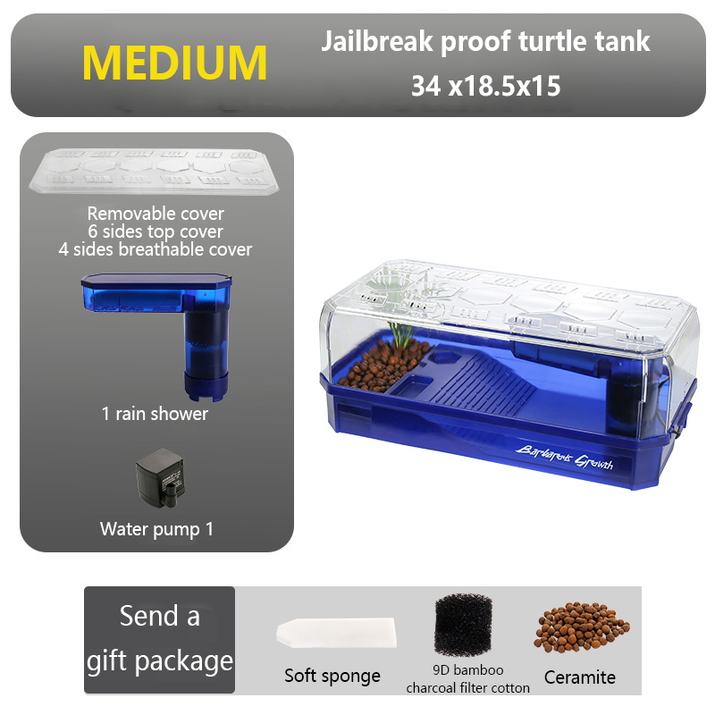 Plastic Transparency Turtle Tank House With Areas To Breed Feed Swim Bask Indoor Enclosure Reptile Habitat Water Turtles Cage