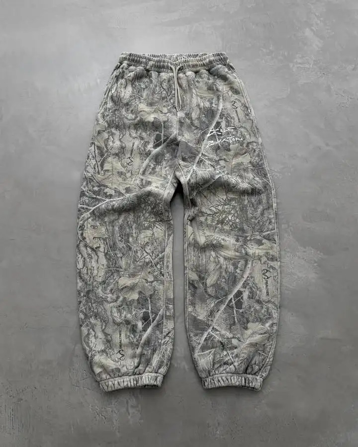 Vintage Camo Hoodie Sweatpants Two Piece Set Y2K Sportswear Mens Camouflage Lettering Graphic Oversized Sweatshirt Casual Pants 250303