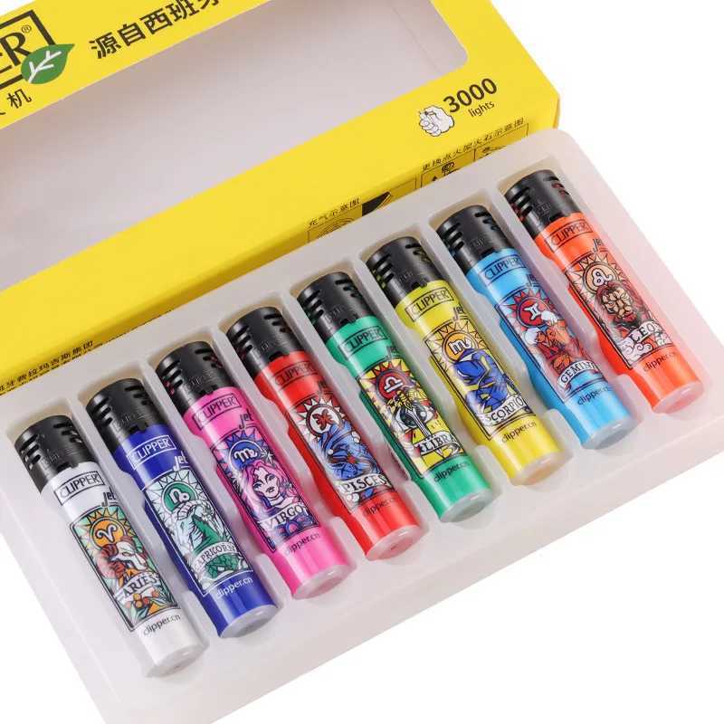 Clipper Lighter Windproof Jet Pink Flame Lighter Butane Gas Lighter Electronic Lighter 2024 New Style Lighter Smoking GadgetsT250305