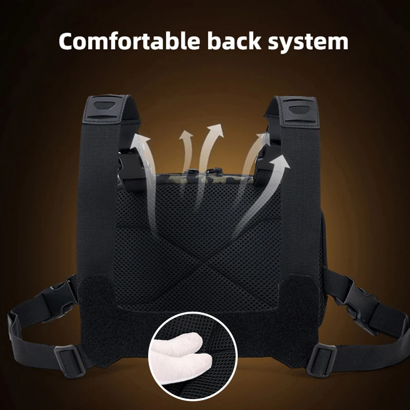 Mens Chest Bag Tactical Fishing Vest Backpack Travel Waterproof Molle Nylon Climbing Camping Backpacks Outdoor Rig Fanny Pack 250227