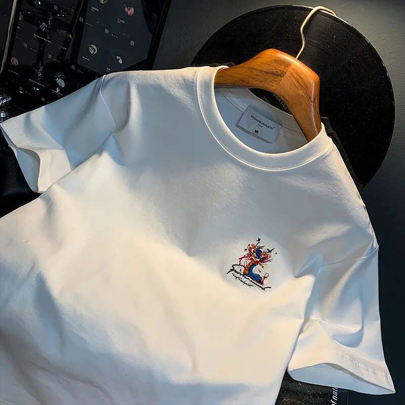 2025 New Summer Graffiti Painted Men T-Shirt Loose Trendy Thin Printed Short High-Grade Half Sleeve Clothes