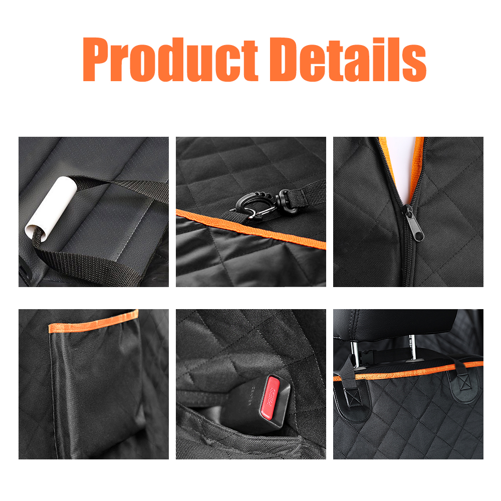 Dog Seat Covers Car Universal Scratchproof Dog Car Hammock Waterproof Car Back Seat Protector with 4 Bags Side Flap Pet Supplies