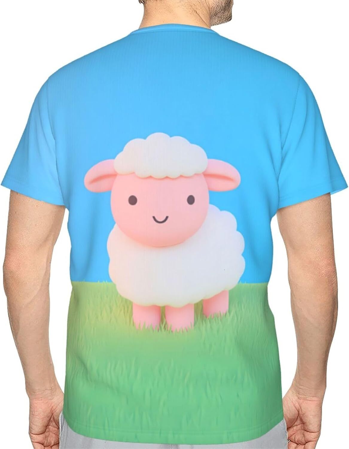 Mens T shirt Cute Animals 3D Printed T-Shirt for Men Cartoon Sheep Graphic Soft Comfort Casual Tee tee Casual tops summer clothes
