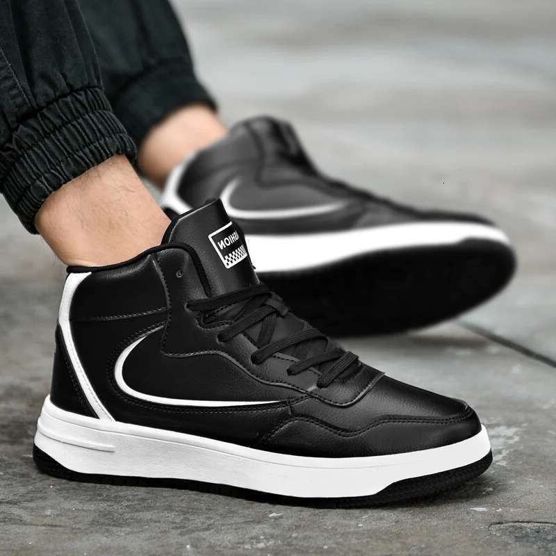 Brand Mens High-top Non-slip Basketball Breathable Tennis Co mfo rtable Leather Sports Shoes Unisex Sneakers