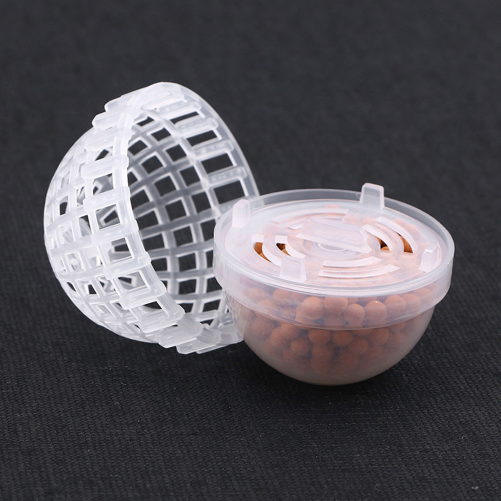 2 Pcs Moss Valued Hemisphere Balls Plastic Filter Fish Tank Ceramsite Decor Water Grass Shrimp Hiding Houses