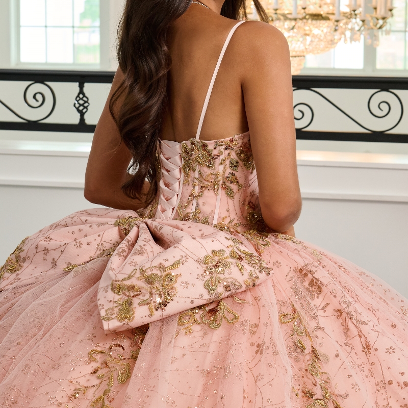 Pink Shiny Quinceanera Dresses Ball Gown Spaghetti Strap Applique Lace Beads Corset Tull Party Birthday Sweet 16 Vestidos 15 Anos
