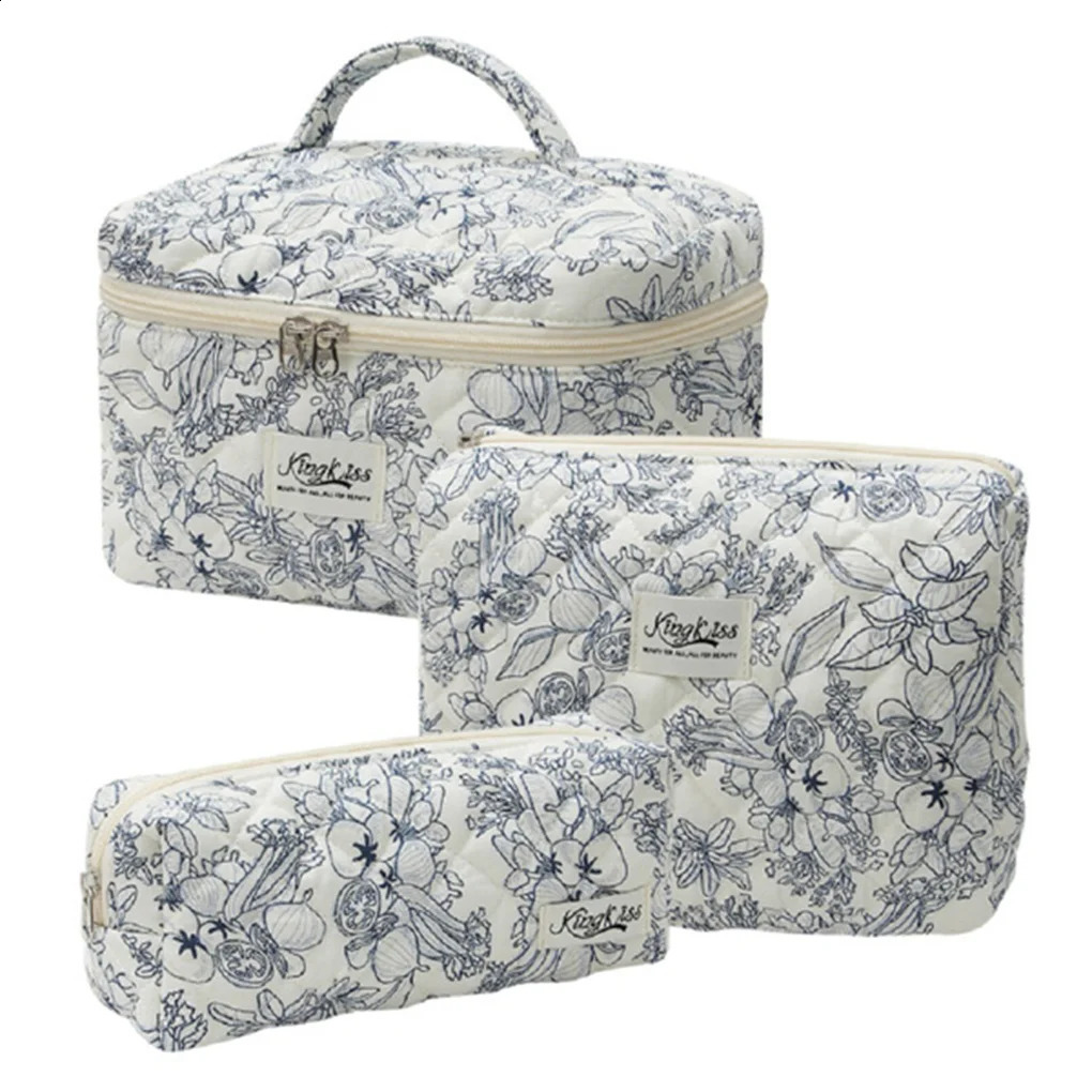 Ship from US 3PCSSET Cosmetic Bags for Women Cute Floral Makeup Bag Organizer Storage Make Up BagTravel Toiletry BagsHandbags Purses 250305FBB