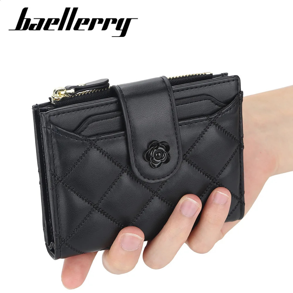 womens short wallet PU leather multifunctional clutch bag small zipper coin vertical buckle multi card holder 250305