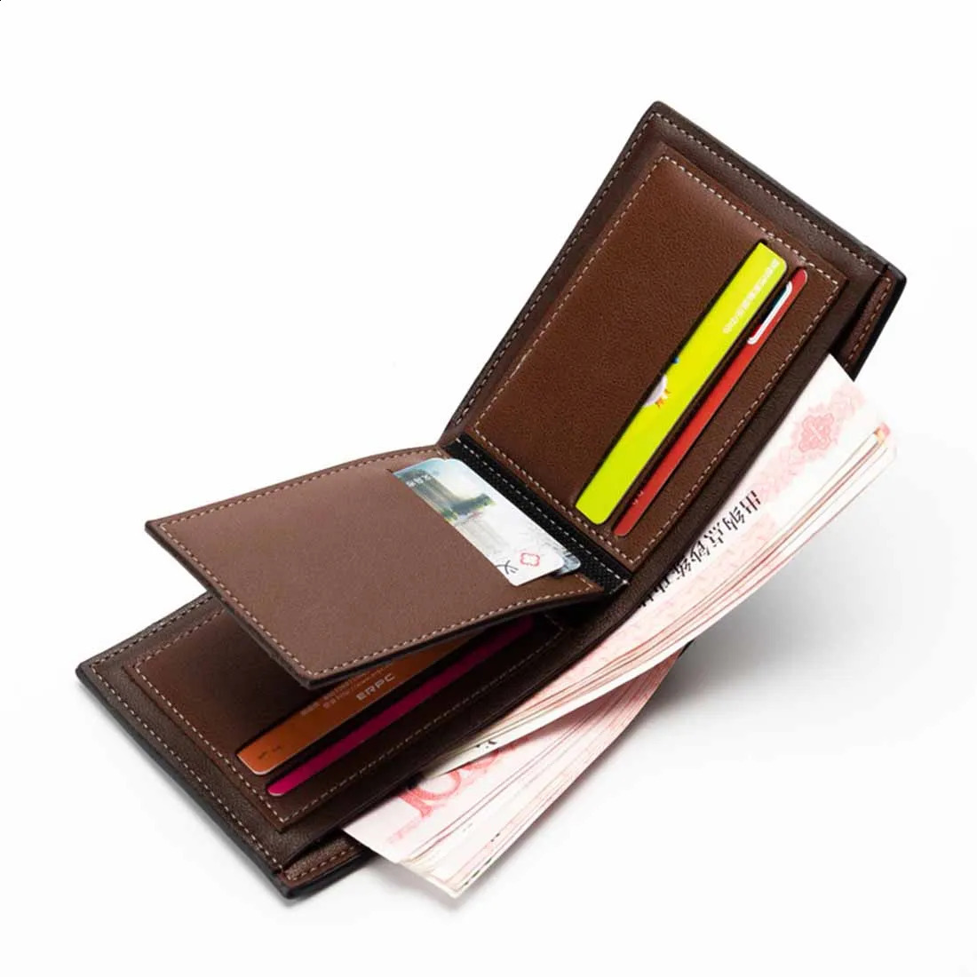 Men Wallets Name Customized Card Holder High Quality Male Purse PU Leather Business Carteria 250305