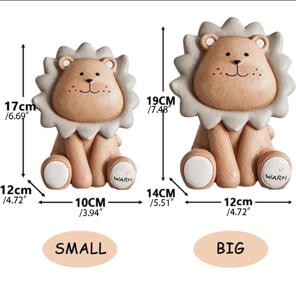 Creative Funny Lion Piggy Bank Cute Cartoon Animal Coins Storage Box Resistant Fall Large Capacity Money Box