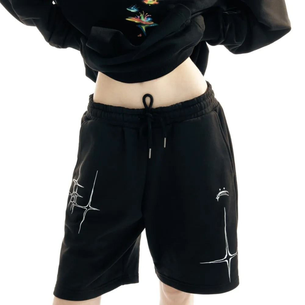 Harajuku Street Mens Shorts Lyrics Graphics Printed Oversized Jorts Baggy Y2k Unisex Korean Fashion Gothic 250304