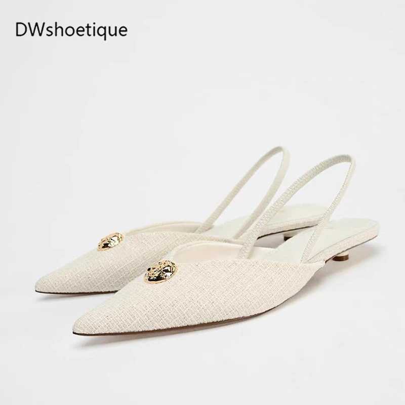 Spring Pointed Toe Wen Slingbacks Heel Wen Shoes Y250304