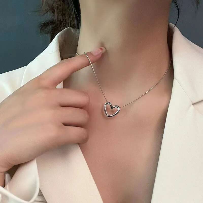 316L Stainless Steel Love Heart Pendant Necklace For Women Fashion Ladies Gold Color Clavicle Chain High Quality Jewelry Gifts