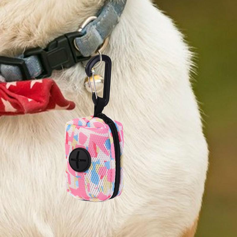 Poop Bag Dispenser Portable Dog Bag Holder Zipper Pouch Pet Waste Dispenser With Carabiner Pet Accessories For Outside Walking