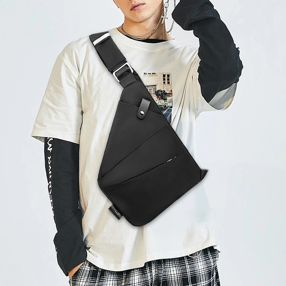 Mens Fashion Chest Bag Travel Crossbody Adjustable Strap Simple Sling Anti Theft Ergonomic Mini Shoulder 250227