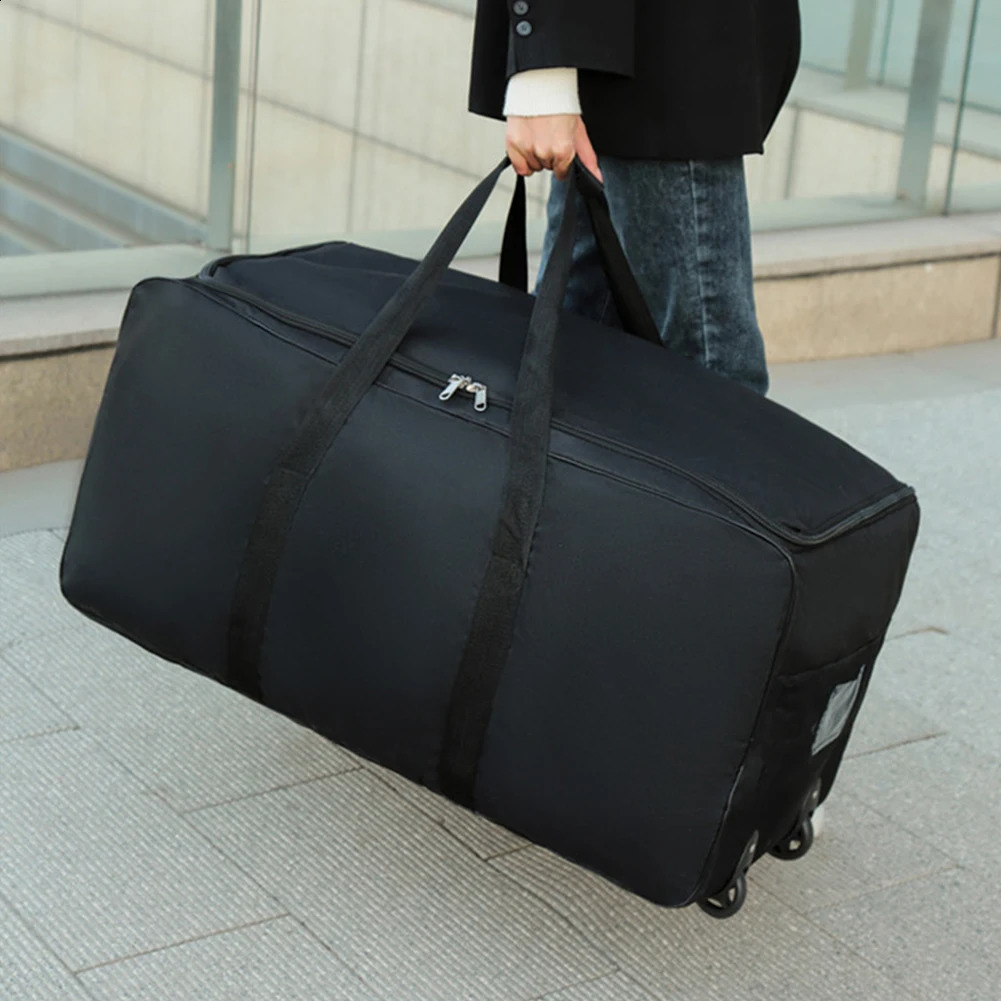 Ship from US Foldable wheel bag large portable carry on luggage travel storage with wheels waterproof handcart carrying case 250305FBB