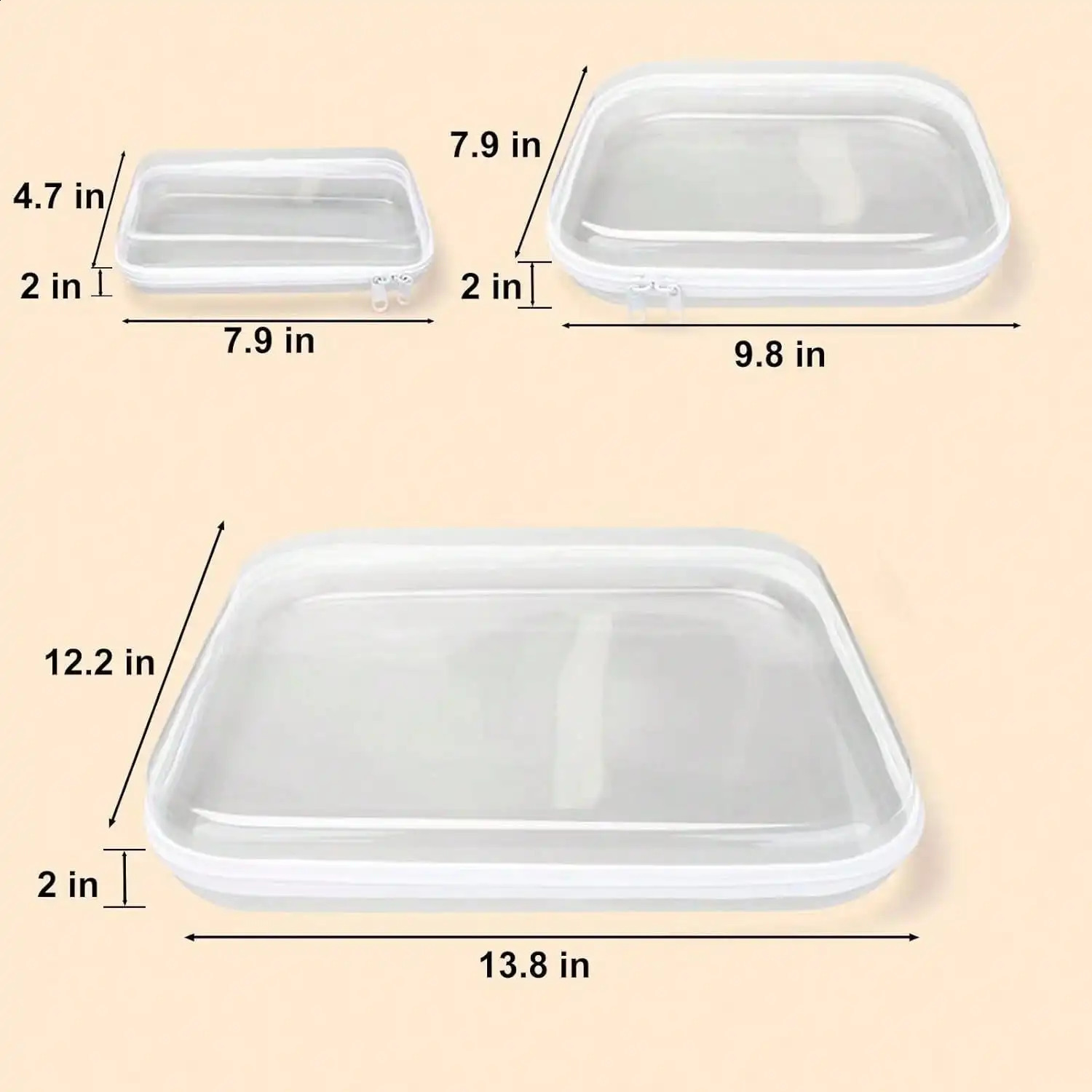 Ship from US Transparent toilet bag waterproof zipper storage multipurpose cosmetic set suitable for travel 250305FBB