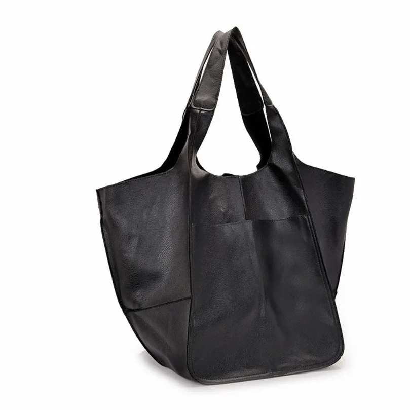 Rretro Handmade Tote Bag High Capacity Zipper Shoulder Solid Color Multifunction Handbags for Ladies 250305ww