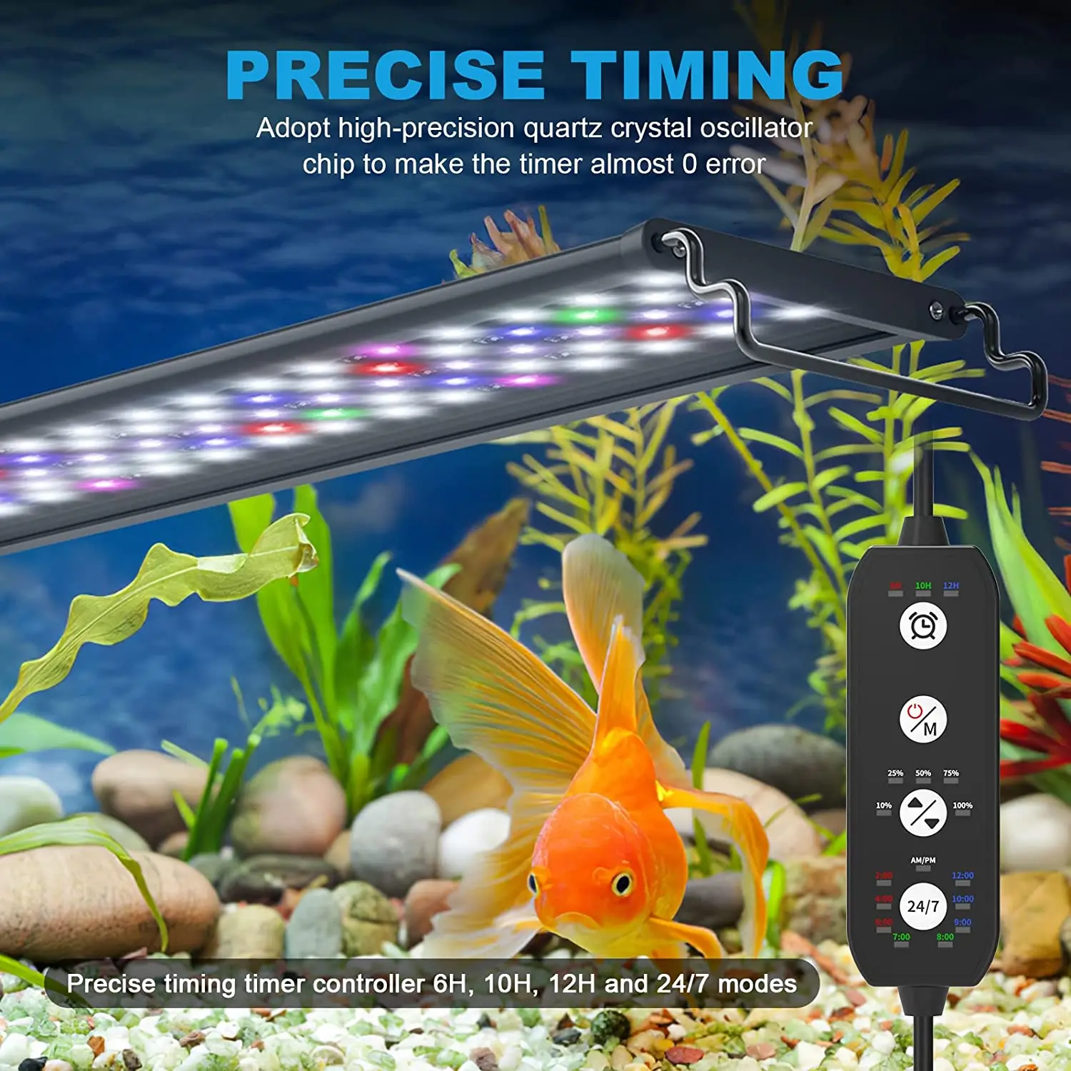 30/45cm Full Specturm Aquarium Light with Timer Auto on off Fish Tank LED Ramp Sunset Lamp for Plants Aquarium Decoration