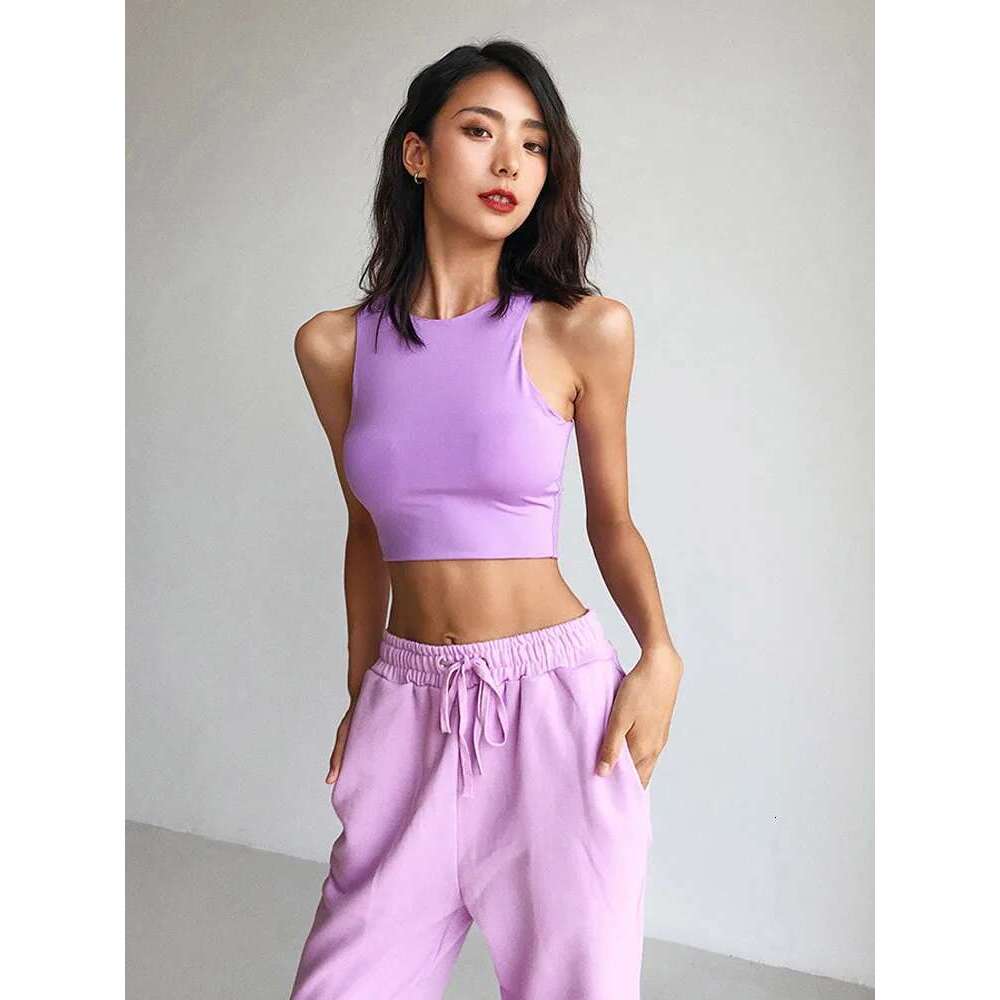 Sexy Women Slim Summer Fashion O-Neck Sleeveless Double Nylon Ladies Good Quality Tank Tops 6 Colors KLMY