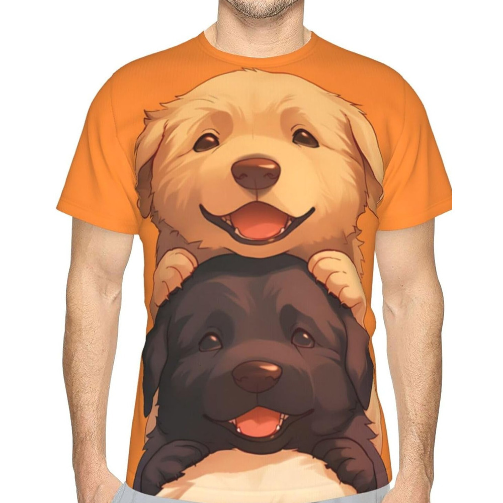 Mens T shirt Stacked Dogs 3D Printed Graphic T-Shirt for Men & Women - Cute Puppy Soft Casual Trendy Summer Tops Tee tee Casual tops summer clothes