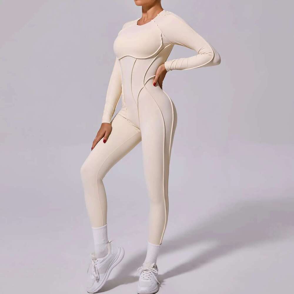 Autumn/Winter New Women's One-piece Yoga Jumpsuit leggings Long-sleeved Sexy Backless Slim Fit Sports Outfit