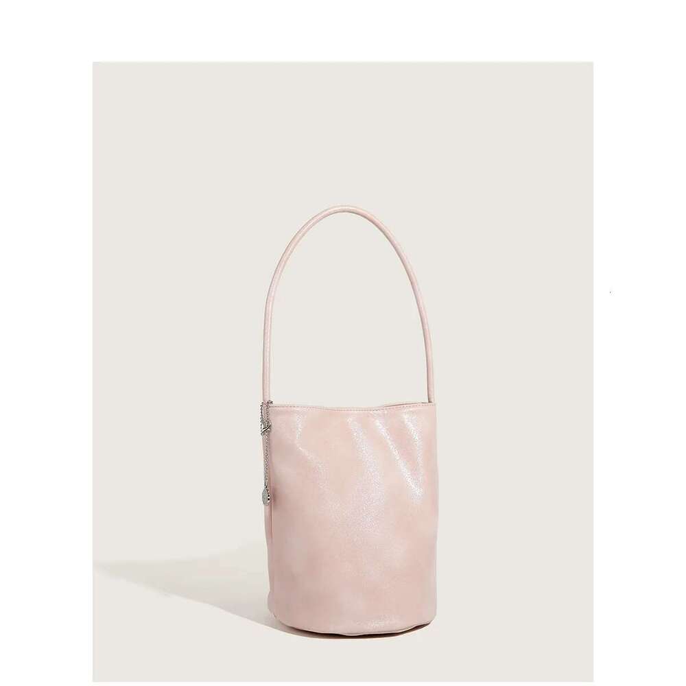Pearl Pink Bucket Tobo Shoulder South Korea's Niche Mini Cyder Tote Commuter Everything Casual Small Bag