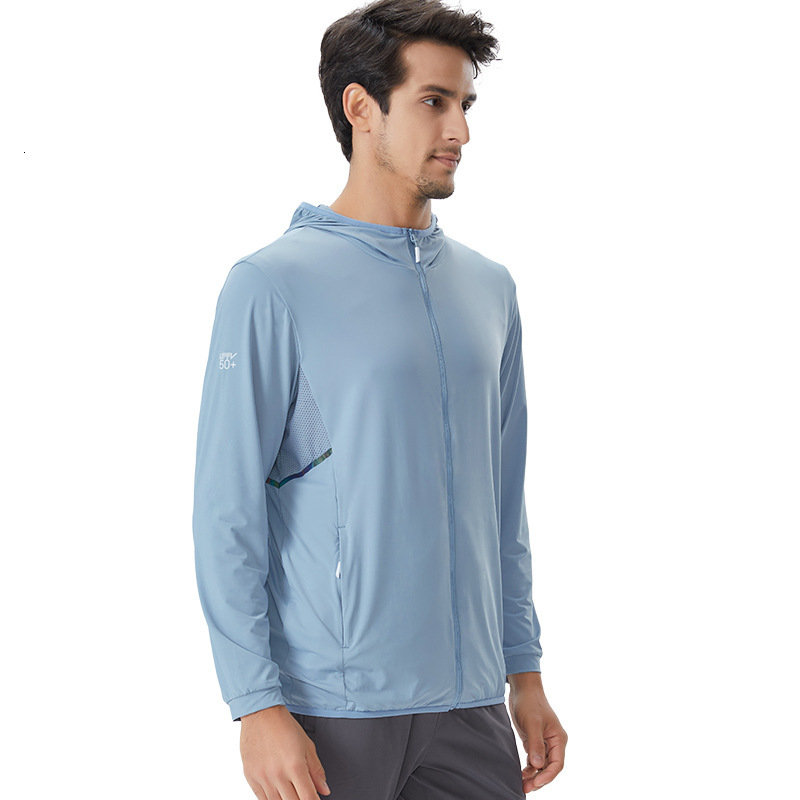 Ice silk jacket for men's summer UV UPF50+men's outdoor fishing sun protection suit tracksuit