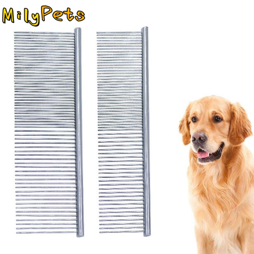 Professional Pet Dematting Comb Non-rust Sparse/Dense Pet Flea Comb Stainless Steel Dogs Cleaning Brush Comb for Grooming