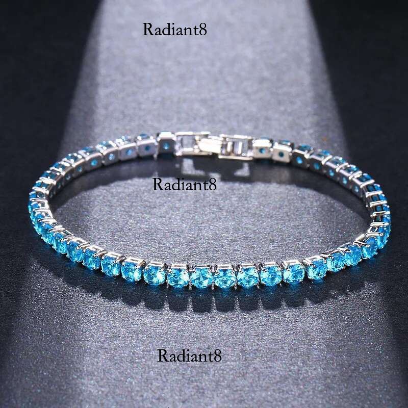 Hip Hop Inlaid 4MM Cubic Zirconia Crystal Tennis Bracelet Jewelry for Men and Women Gold Sier Bracelets