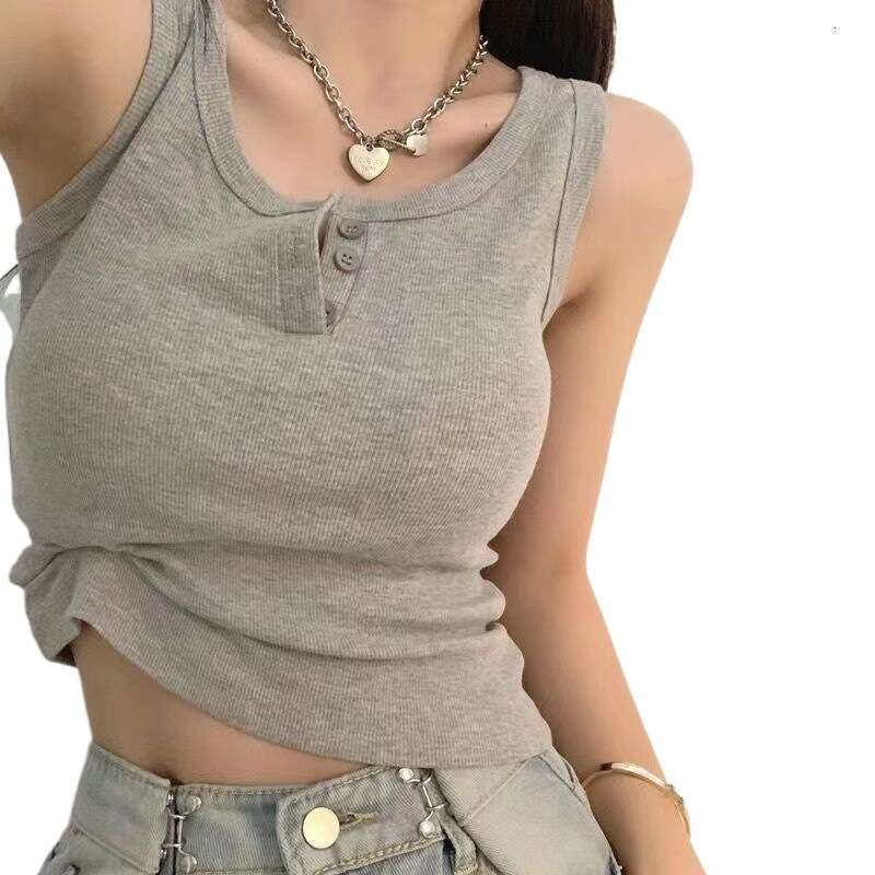for Sexy Tank Women Solid Sleeveless Ribbed Knit Vest Top Cropped Woman Female Clothes