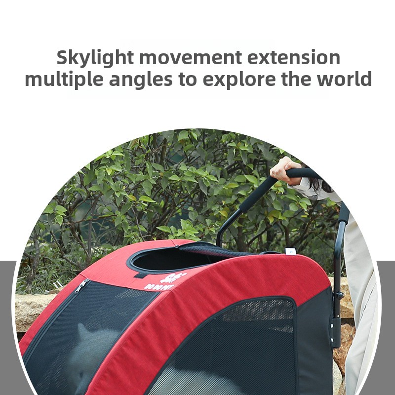 Dog Strolle Cart Large Space Load-bearing 70KG Pet Travel Lightweight Llightweight Folding Stroller for Pet Dog Pull