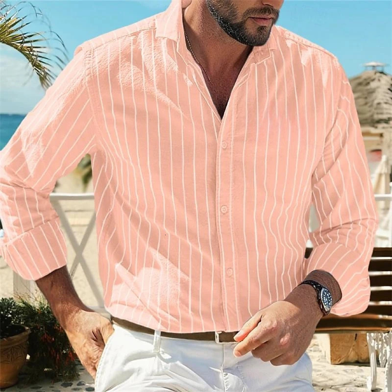2024 mens long sleeved shirt Hawaiian loose single row spring XS6XL fashionable casual 250227Z