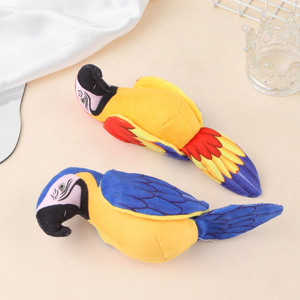 Plush Crinkle Paper Pet Toy Simulation Parrot Chew Toy for Dogs Cats Interactive Noise-Making Cat Teaser with Furry Exterior