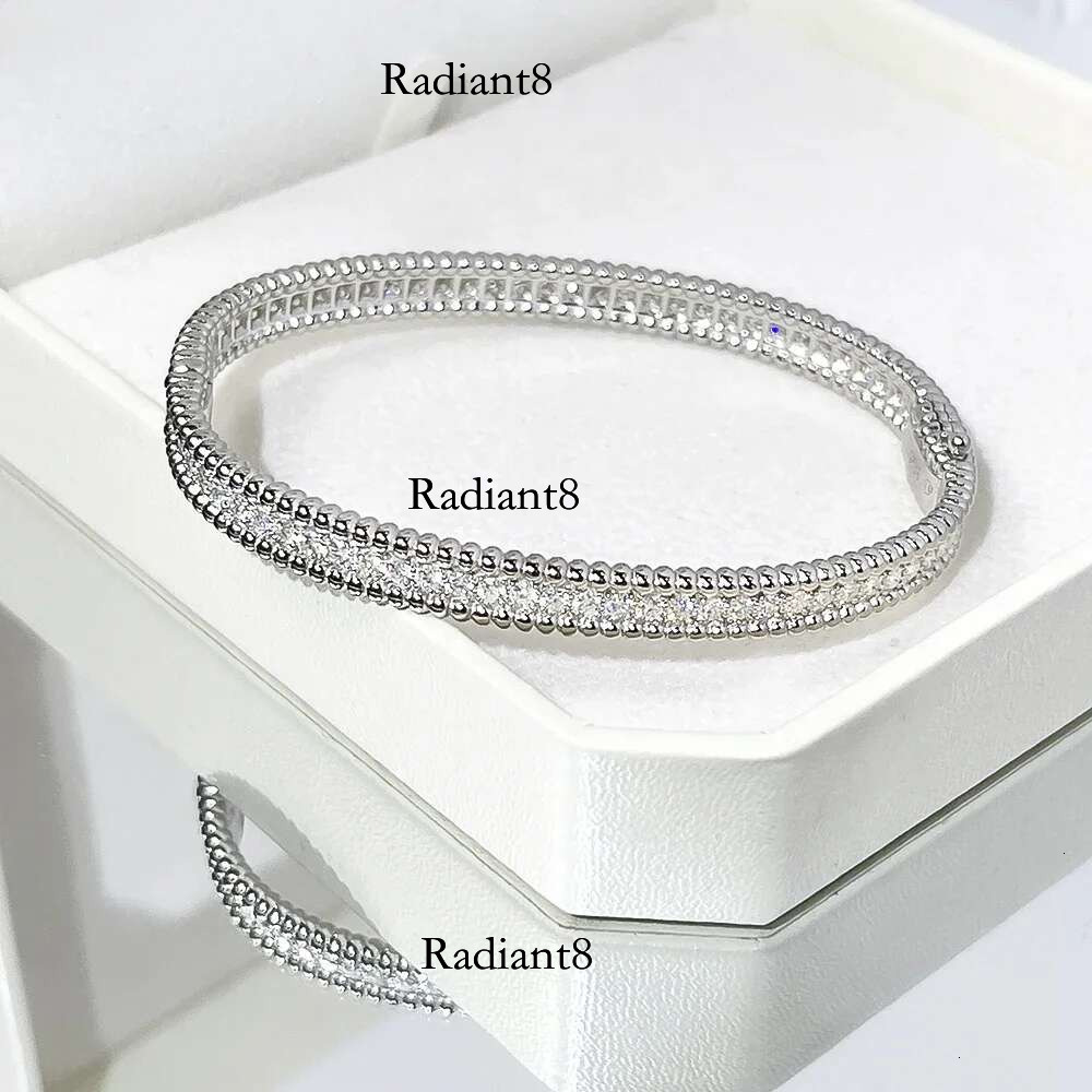 EWYA Real D Color Full 2mm Moissanite Tennis Bangle Bracelet For Women S Sier Plated Gold Dia Bracelets Gift