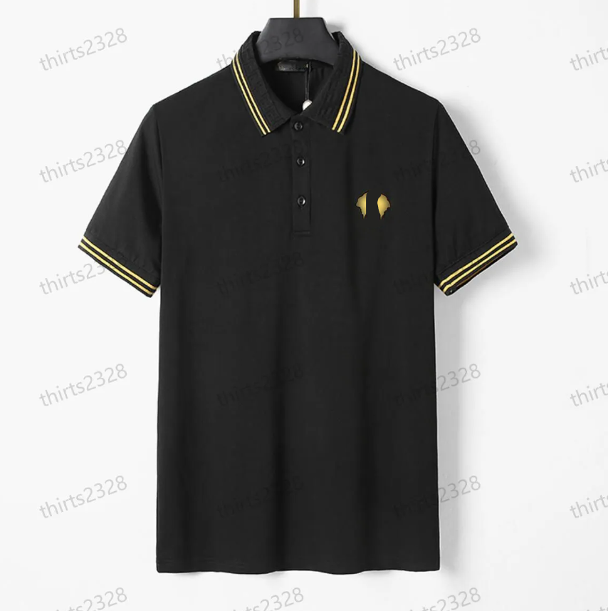 Newest Designer Men's Polos T Shirt Slim-Fit Stand Collar Logo Embroidery Luxury Polo Shirts Spting Summer Casual Breathable Cotton Tops Tees for Mens m-xxxl