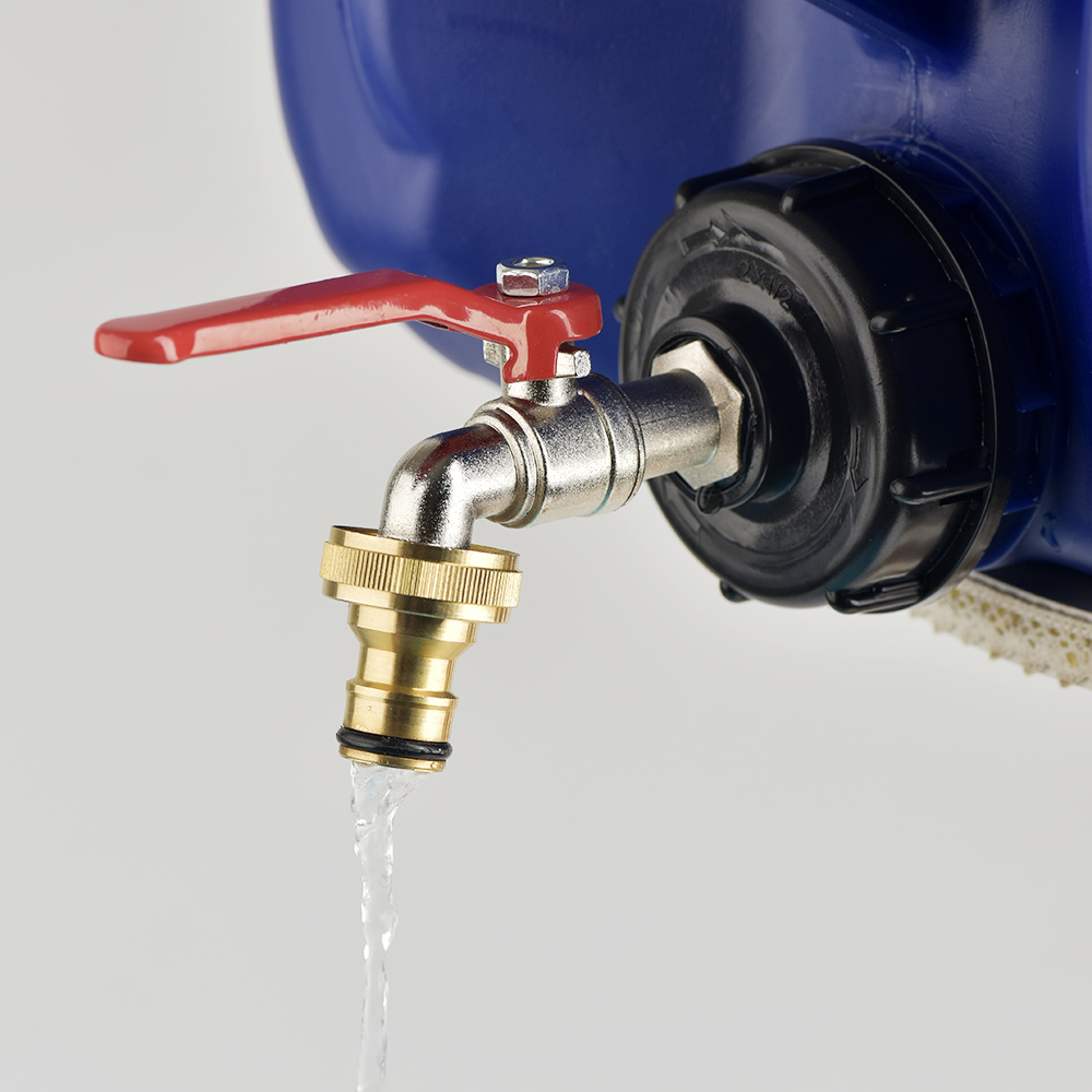 IBC Tank Tap Adapter S60*6 Coarse Thread to Brass/Alloy 16mm Quick Connect Replacement Valve Garden Home Valve Fitting Faucet