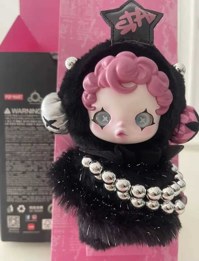 In Stock High Quality Labubu Skullpanda Mokoko Zimomo Halloween Labubu Keychain Doll Christmas Gift Keyring Kids Toys ReplicaT250305