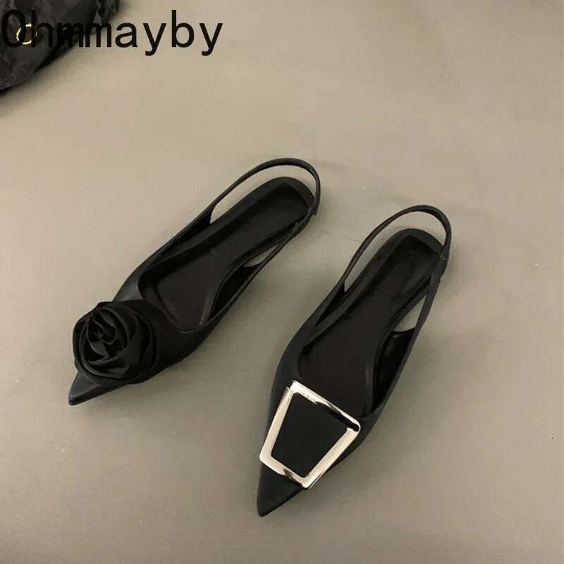 New Summer Pointed Toe Women Sandals Fashion Elegant Low Heel Singbacks Mules Shoes Ladies Casual Party Dress Sandalias