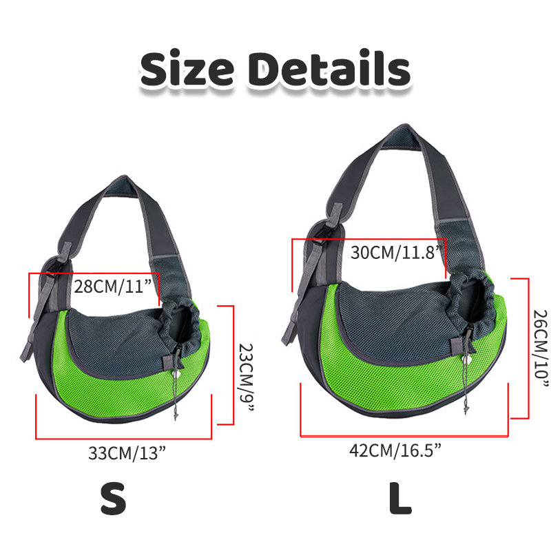Pet Dog Carrier Bag Puppy Sling Bag Mesh Breathable Outdoor Backpack for Small Dogs Fashion Sport Adjustable Slings Handbag S/L