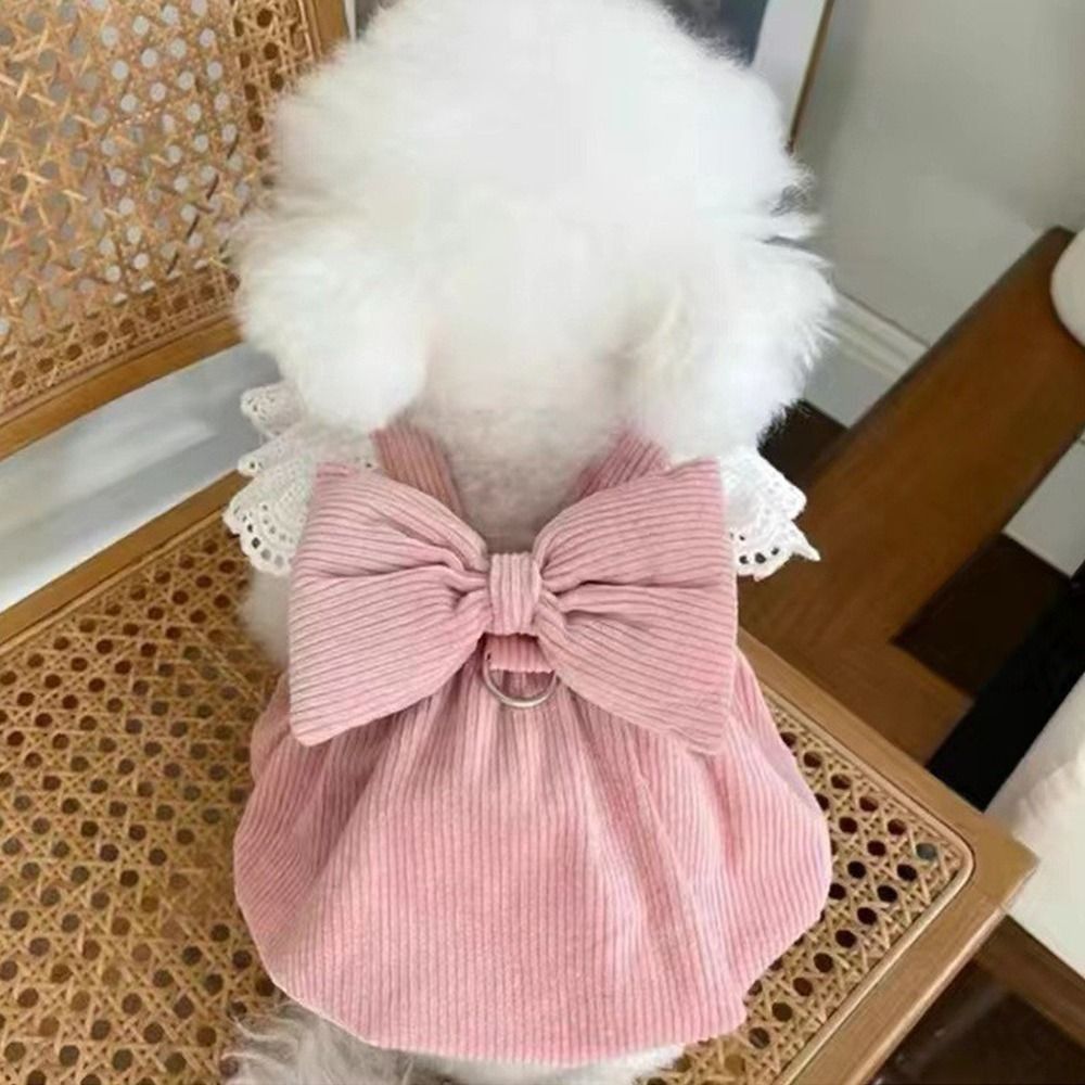 Practical Lovely Pet Clothing Lace Skirt Corduroy Dog Pumpkin Skirt Washable 4 Size Puppy Dresses Dress Up Accessories