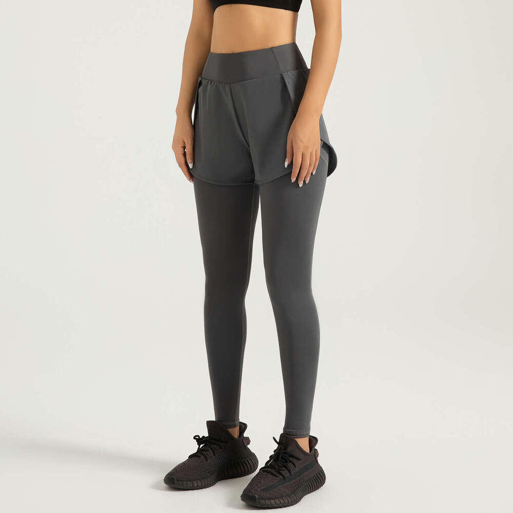 Special Zone Fake Two Pocket Yoga Pants With High Waist And Hip Lift Running Fitness Sports Tights KLMY
