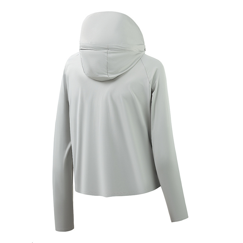 tracksuit Original yarn type women's black rubber hat brim top matching version, ice silk sun clothing, men's UV protection UPF50+skin cloth
