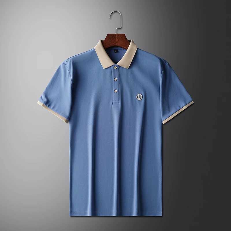 Light luxury fashion letter embroidery short sleeve POLO shirt mens summer New youth casual ice silk breathable golf T-shirtT250225