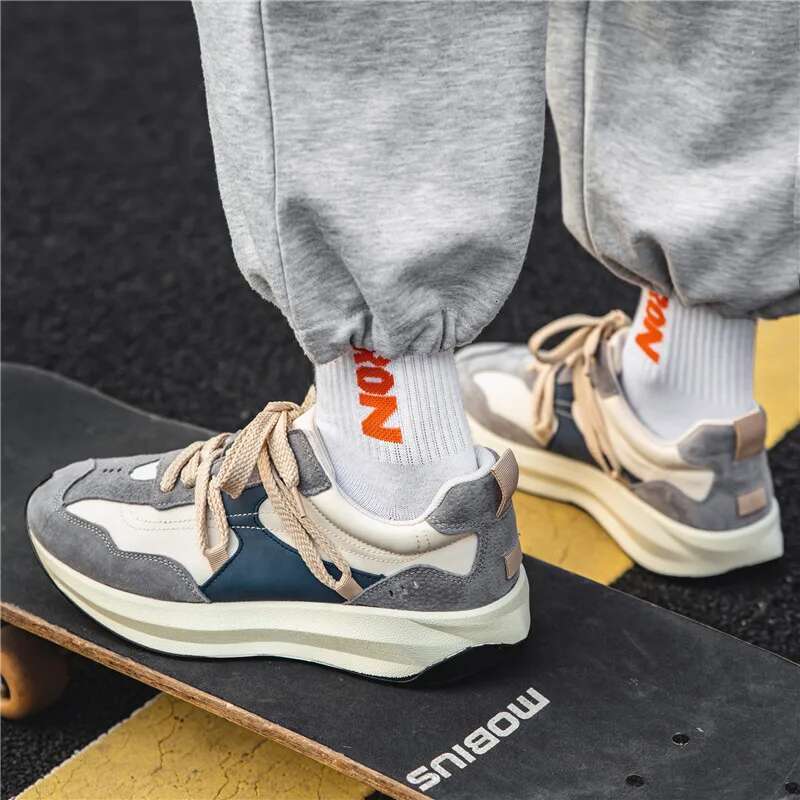 Sneakers Men Walking Comfortable Breathable Father Footwear Platform Increasing Height Casual Sports Shoes