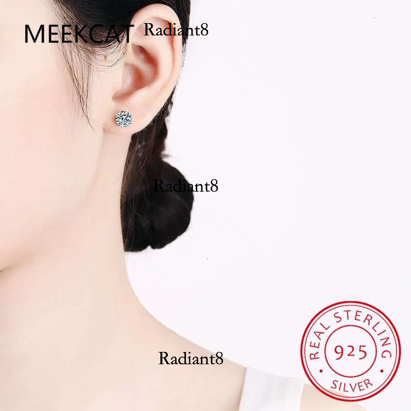 EF VVS1 Round Cut Total 4.0ct Dia Test Passed Moissanite Gold Plated Sier Earring Jewelry Women Girl Gift