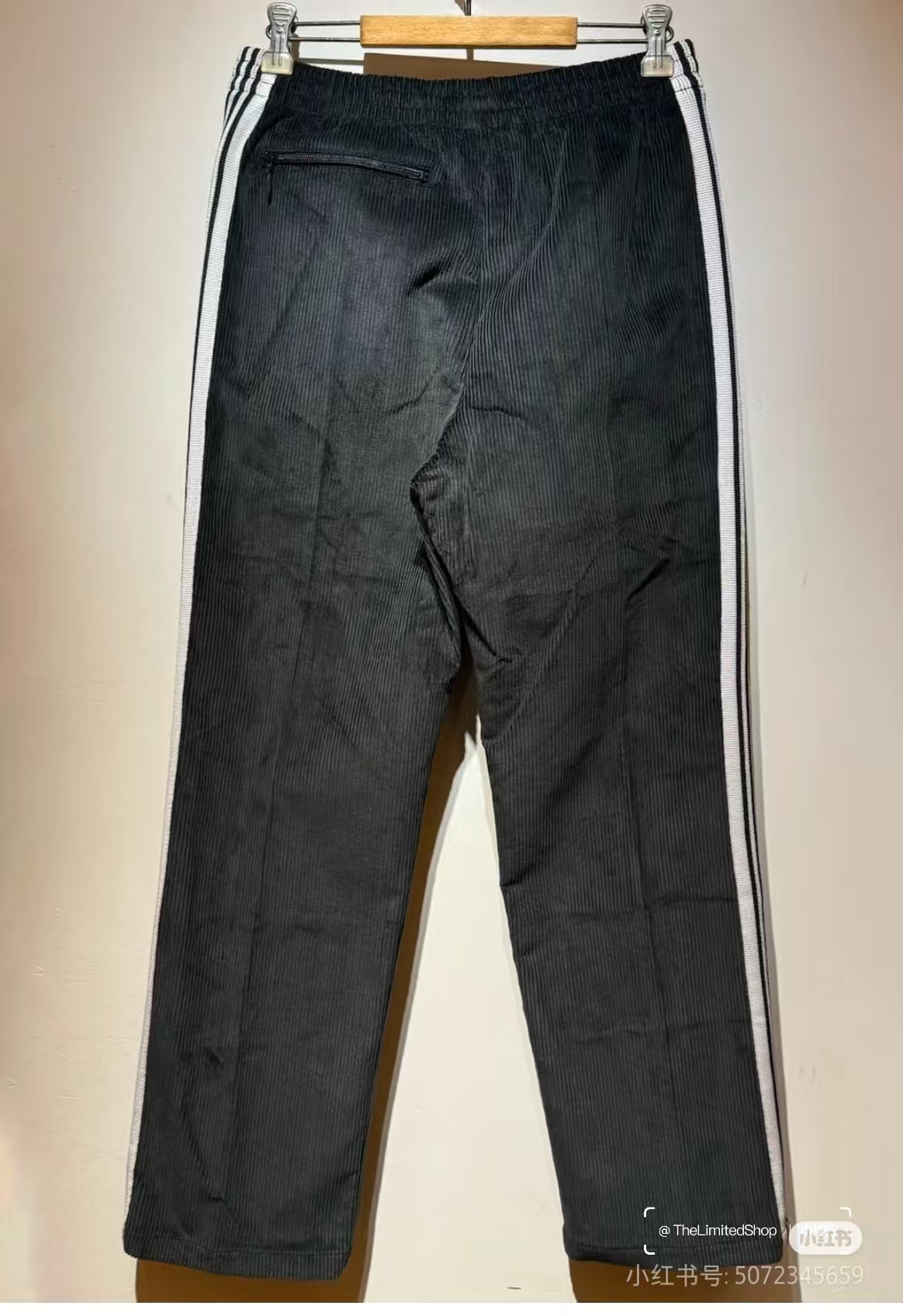 Men's Pants Men Women 1:1 Clothing Purple Striped Webbing Grey Embroidery Butterfly Track AWGE Trousers Needles Elastic Waist